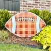 Brown Gingham Football Garden Stake