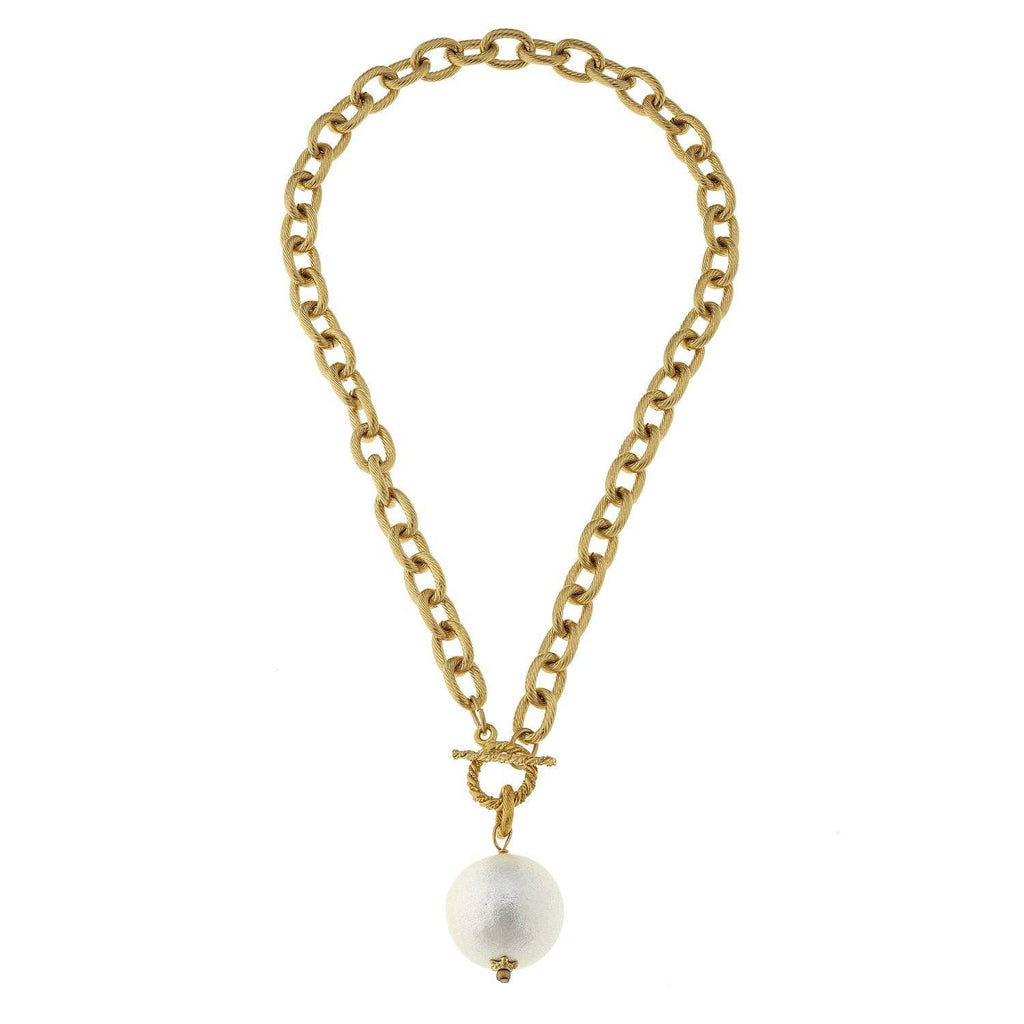 Susan Shaw - Cotton Pearl Toggle Necklace