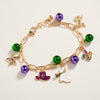 Mardi Gras Charm Bead Bracelet