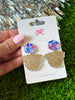Bulldog Dangle with Red, White and Blue Earrings