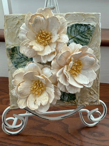 Gardenia Clay Floral Bouquet Canvas Art