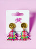 Christmas Plaid Medium Tree Earrings