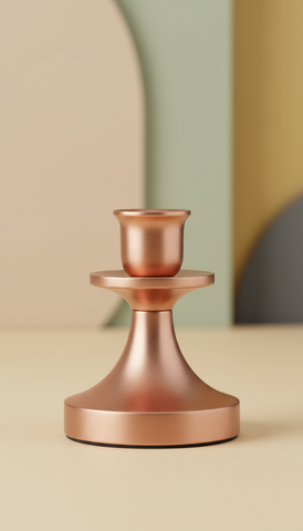 Brushed Metal Candle Holder in Matte Brass