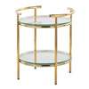 Gold Metal & Clear Glass Side Table