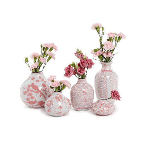 Pink Chinoiserie Hand Painted Vase