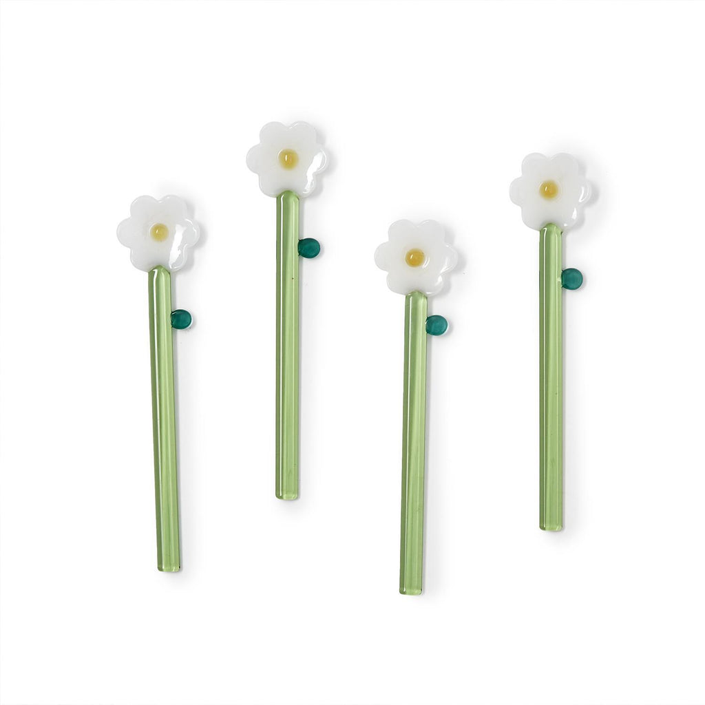 Daisy Glass Stirrer Set