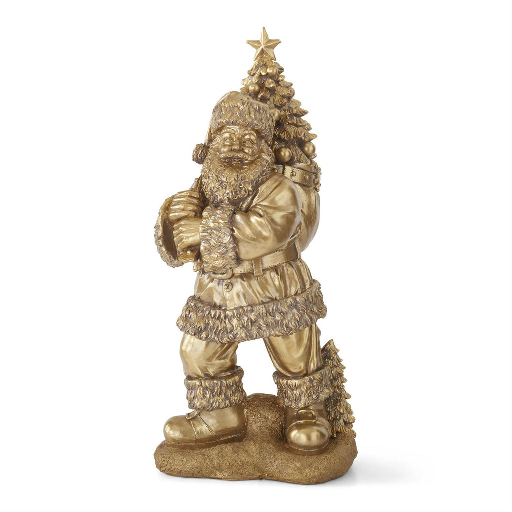 Antique Gold Resin Santa