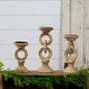 Wood Candle Holder Set