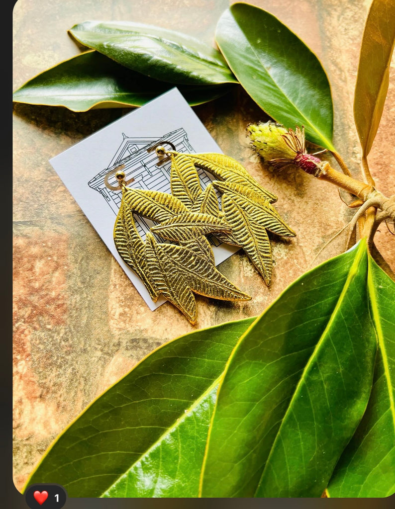 Gold Leaf Dangle Earrings