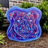 Songbird Grove Collection - Red and Blue Bulldog Face Yard Art