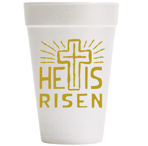 He Is Risen Easter Foam Cups