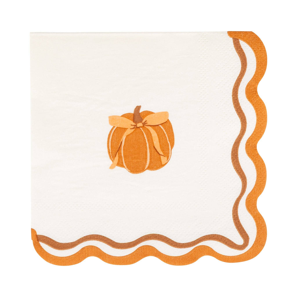 Pumpkin Bow Cocktail Napkins