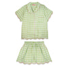 Brooks Avenue Metallics Green Scalloped Pajama Set Short