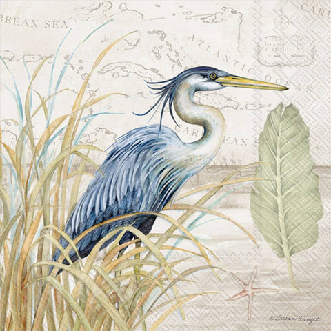 Blue Heron Paper Cocktail Napkins