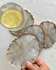 Butter & Gold Geode Resin Coaster Set