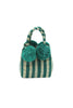 Straw Mini Bag with Pompom Accent