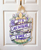 It's Carnival Time Fleur De Lis Door Hanger