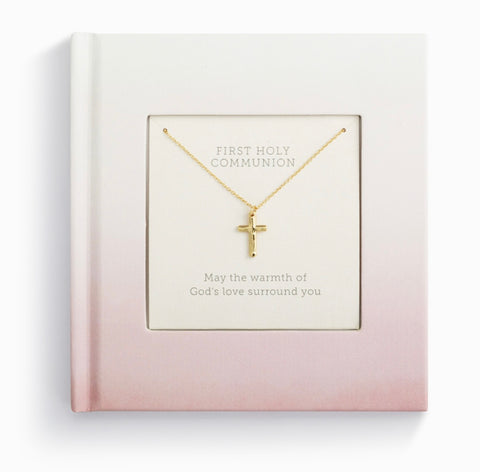 First Communion Book & Necklace Gift Set