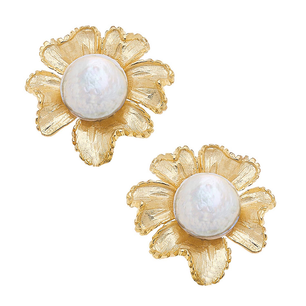 Susan Shaw - Marigold Pearl Studs