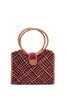Straw HandBag with Leather Handles