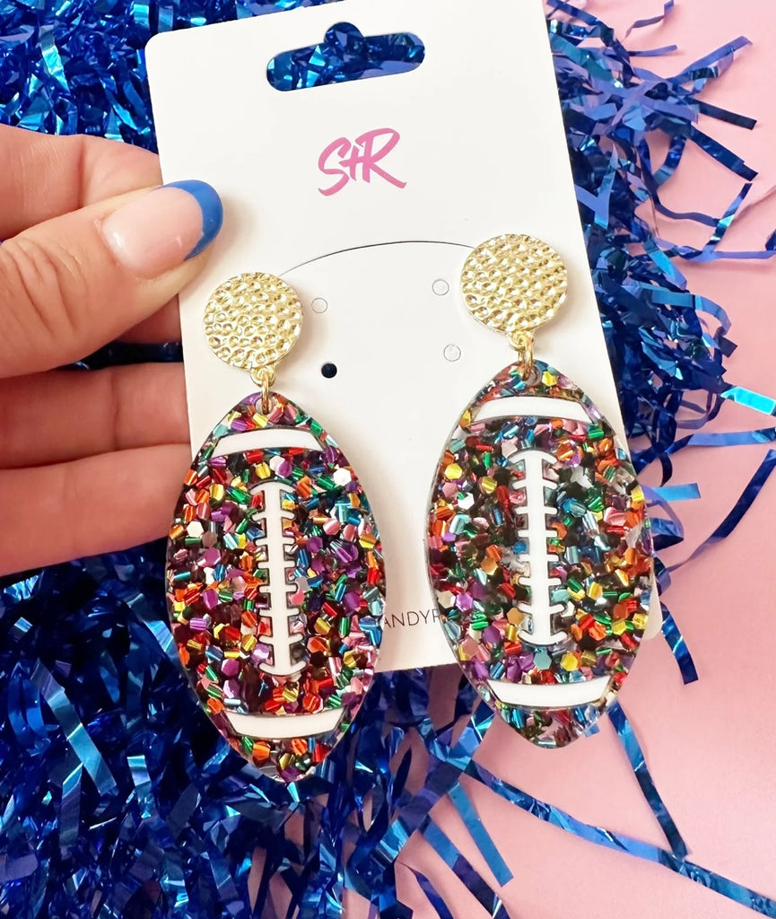 Confetti Football Earrings