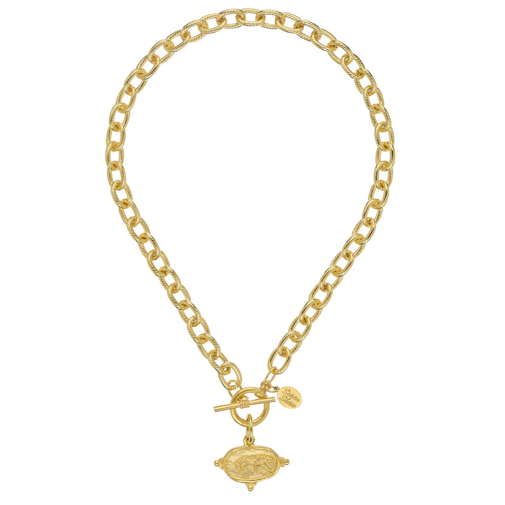 Susan Shaw - Tiger on Gold Toggle Necklace