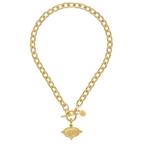 Susan Shaw - Tiger on Gold Toggle Necklace
