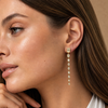 CZ Emerald Bezel Drop Stud Earrings