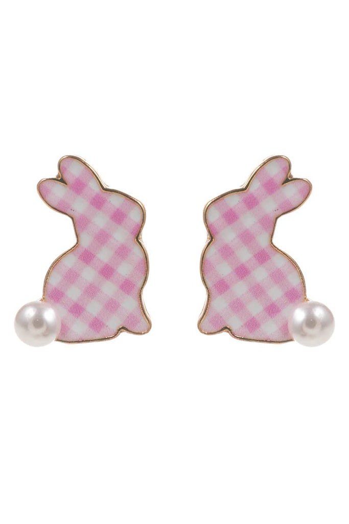 Easter Bunny Enamel Pattern Titanium Post Earrings