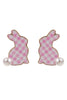 Easter Bunny Enamel Pattern Titanium Post Earrings