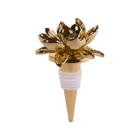 Gold Magnolia Wine Stopper
