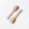 Wooden Coastal Shells Salad Utensils