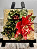Christmas Poinsettia & Holly Red Canvas Art