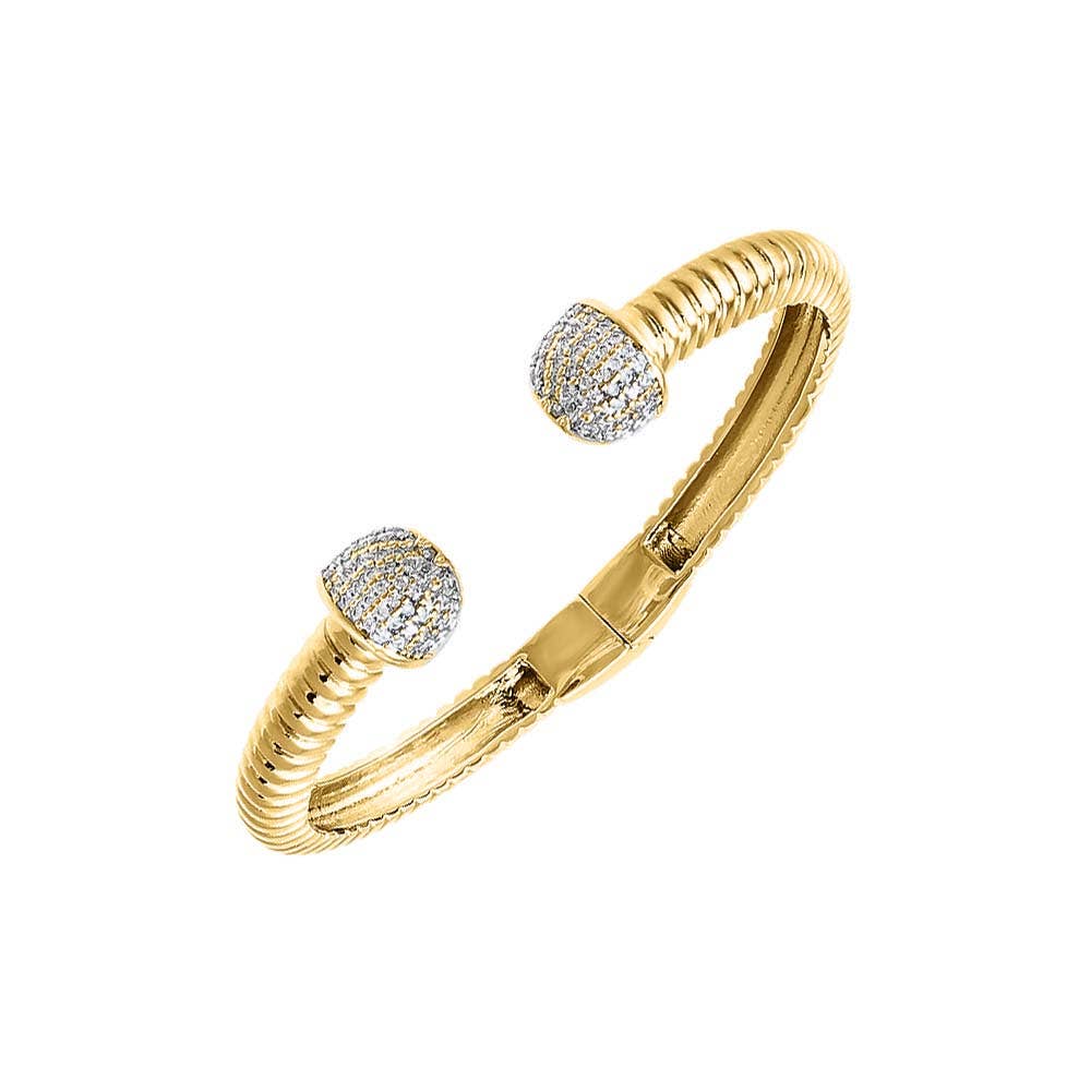 Pave Double Ball Bangle Bracelet