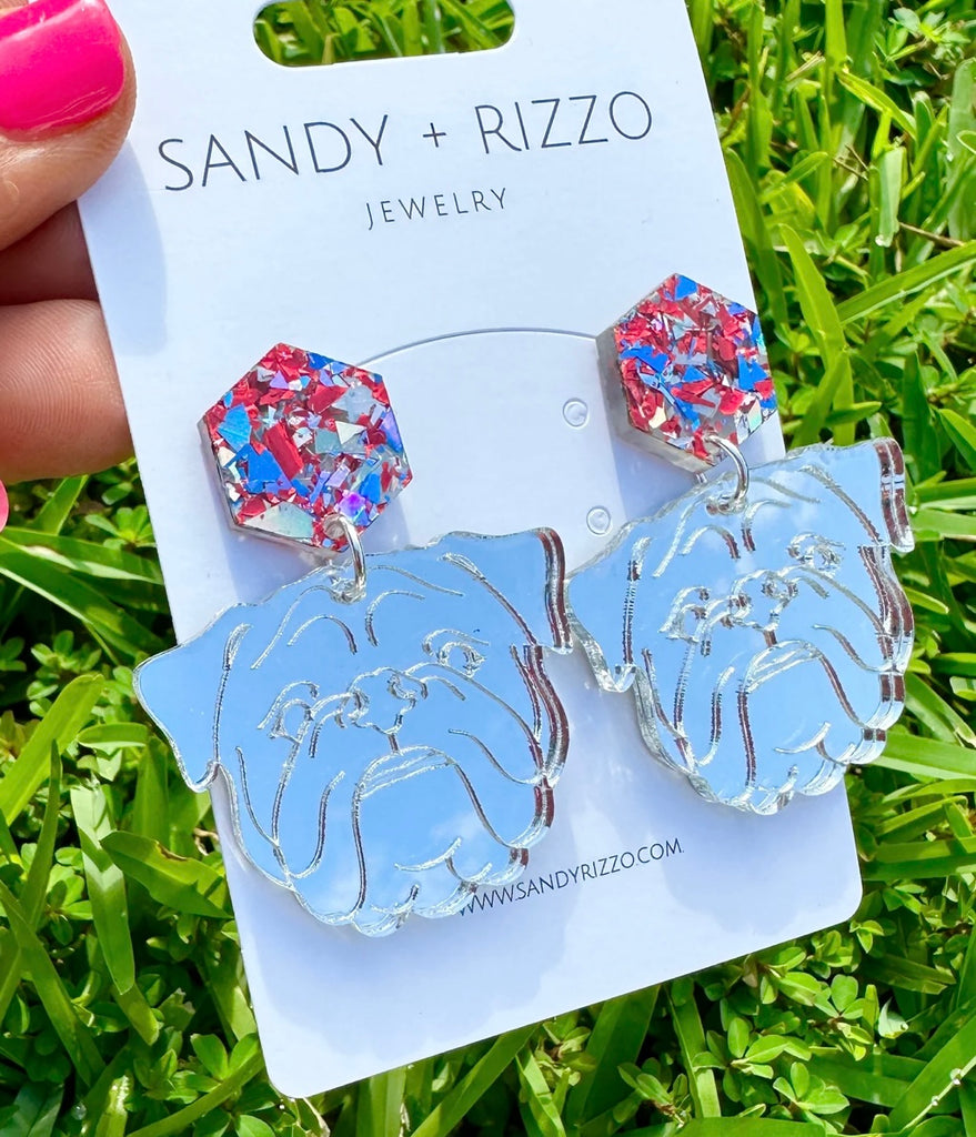 Bulldog “Champ” Dangle Earrings