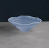 Alabaster White & Blue Wave Glass Bowl