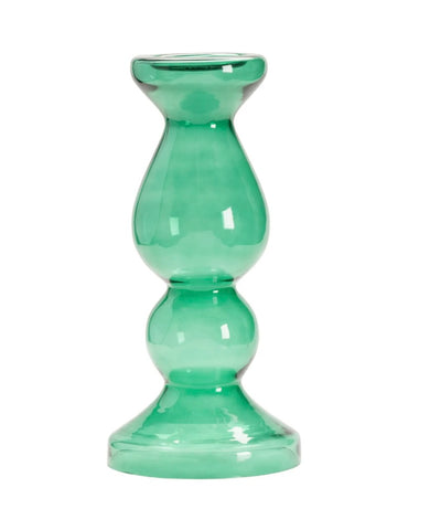 Emerald Glass Blown Candleholder