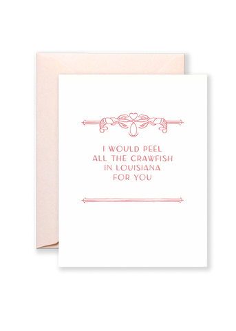 All the Crawfish Letterpress Greeting Card
