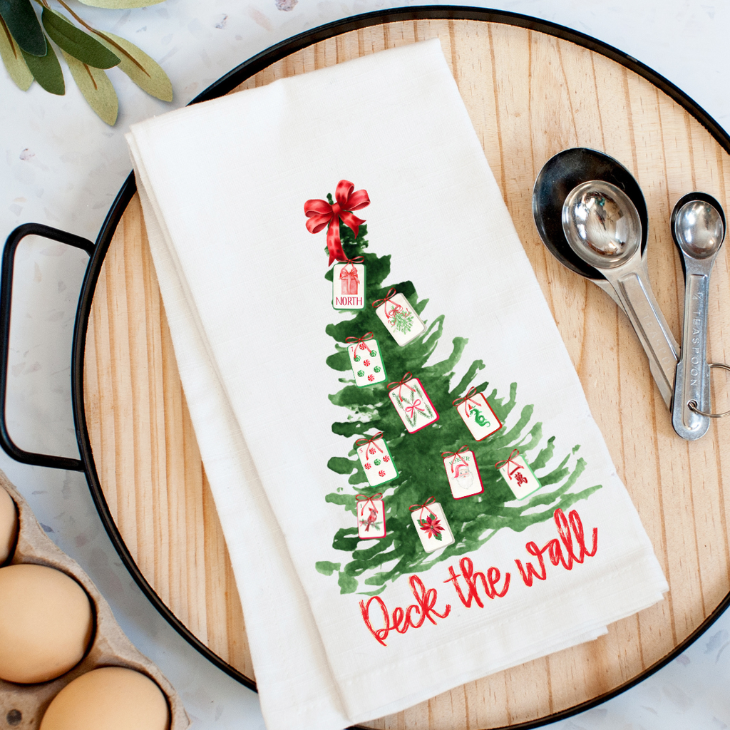 Mahjong Deck the Wall Kitchen Towel