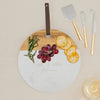 Round Marble & Wood Serving Board - Mr. & Mrs.