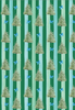 Blue Spruce and Bows Green Striped Wrapping Paper