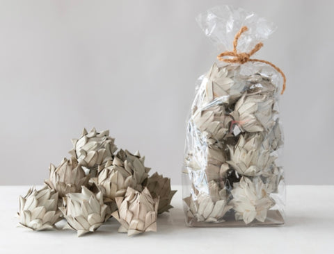 Handmade Palm Leaf Artichoke in Bag