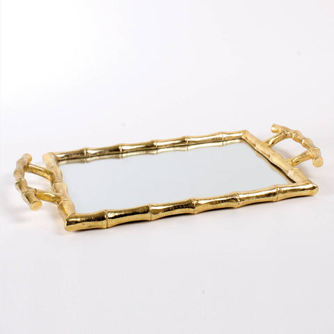 Gold Bamboo Mirrored Tray