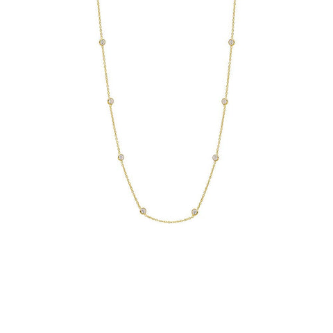 CZ Bezel Station Necklace
