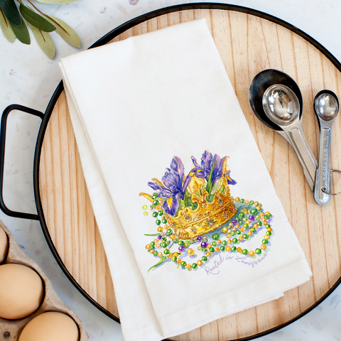 Louisiana Iris Crown Tea Towel