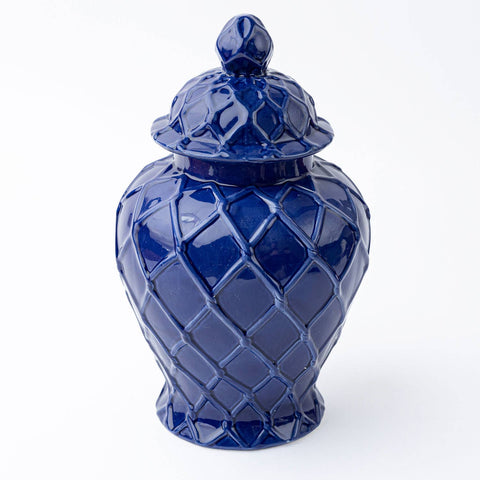Navy Textured XLarge Ginger Jar
