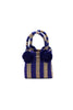 Straw Mini Bag with Pompom Accent