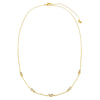 Multi Double CZ Bezel Charm Necklace