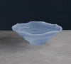 Alabaster White & Blue Wave Glass Bowl