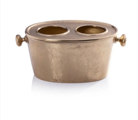 Aluminum Gold Two Bottle Wine Holder